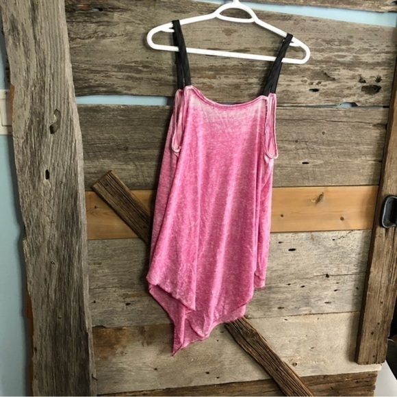 MBLM by Tess Holiday Plus Size 0 Pink Distressed Black Faux Leather Straps - Picture 3 of 5